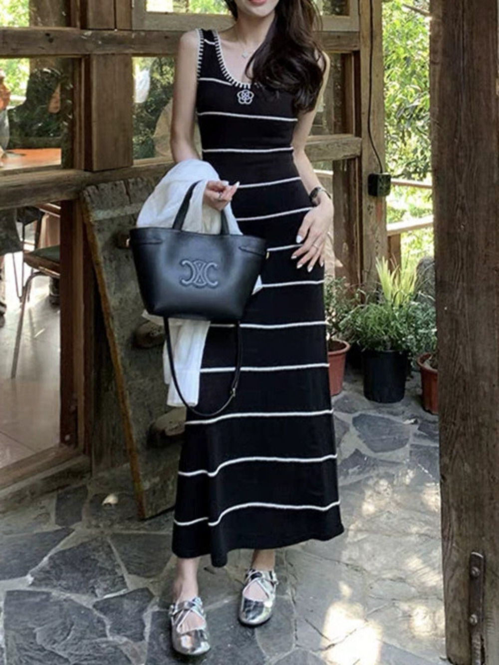 ZARA Summer Colorblock Camellia Camisole Dress Striped Slimming Hip Cover